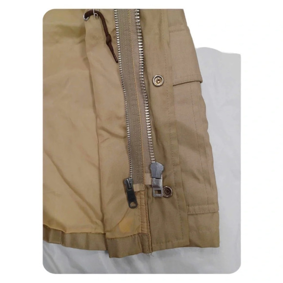 Rice Sportswear  Vintage Tan Bomber Coat With Detachable Puffer Vest - Picture 11 of 16
